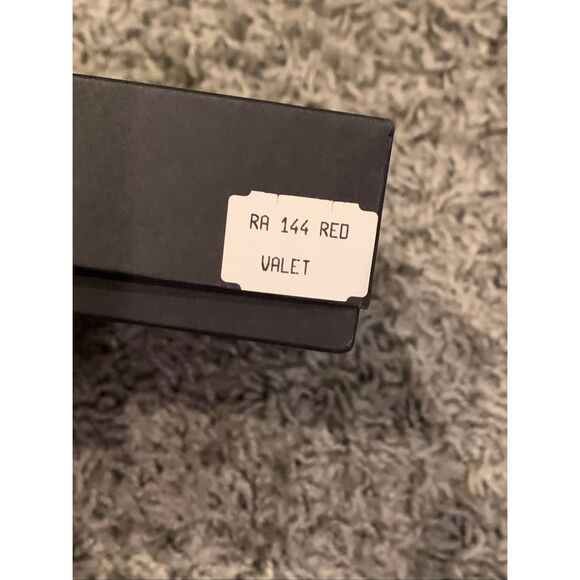 NEW IN BOX RAIKA Valet Tray Catchall Leather 7" Square Snap RED Organizer - Picture 7 of 7